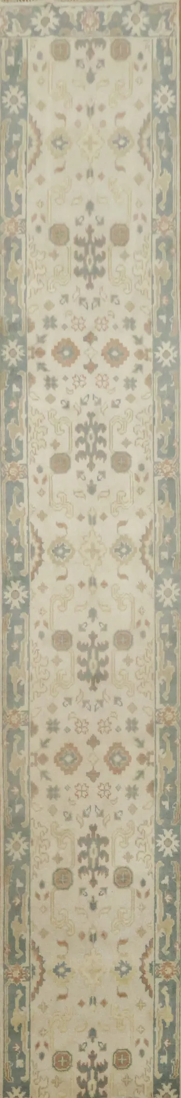 Floral Wool Oushak Oriental Runner Rug 3x16