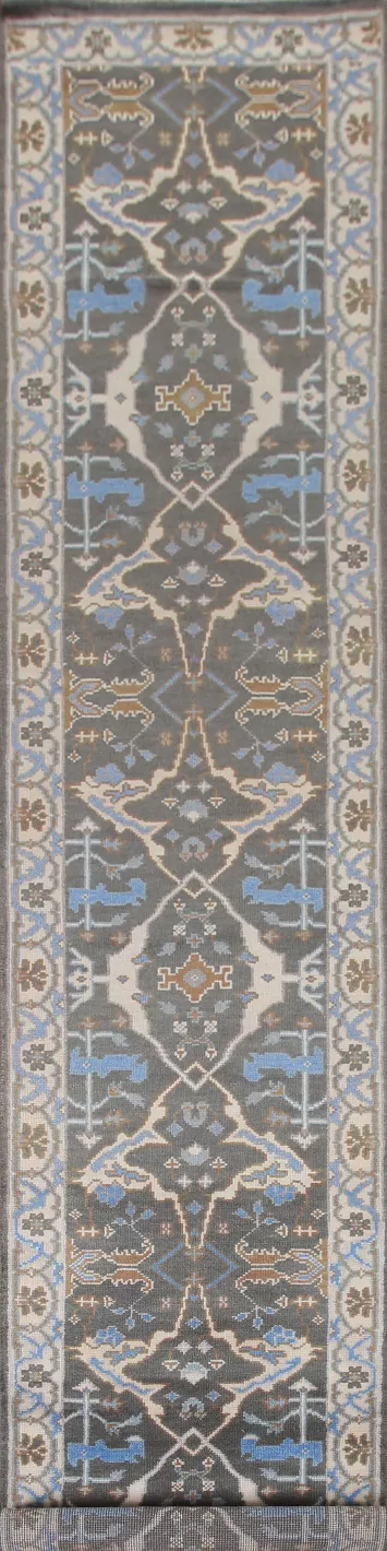 All-Over Wool Oushak Runner Rug 3x16