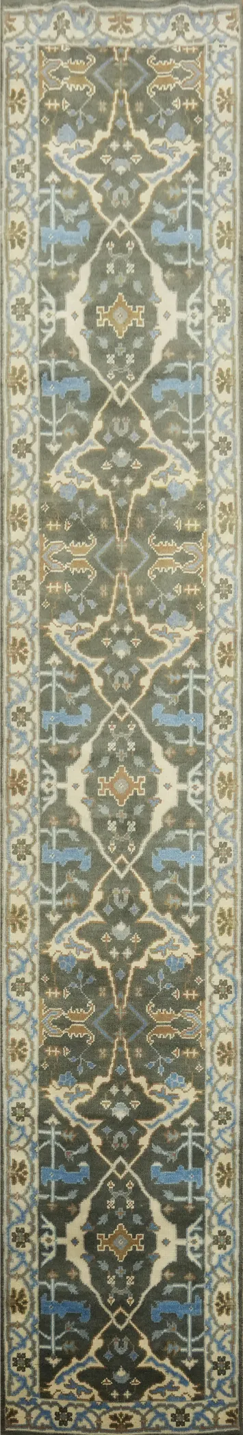 All-Over Wool Oushak Runner Rug 3x16
