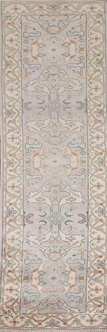 Handmade Oushak Wool Runner Rug 3x10