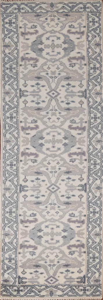 Wool Oushak Handmade Runner Rug 3x10