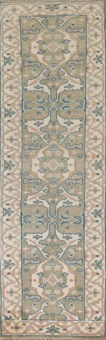 Handmade Oushak Runner Rug 3x10
