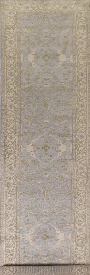 All-Over Wool Oushak Oriental Runner Rug 4x19
