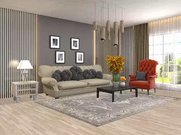 Handmade Gray Oushak Wool Area Rug 6x9