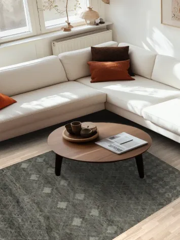 Versatile Gray Plush Moroccan Area Rug 5x8 with Subtle Decorative Accent