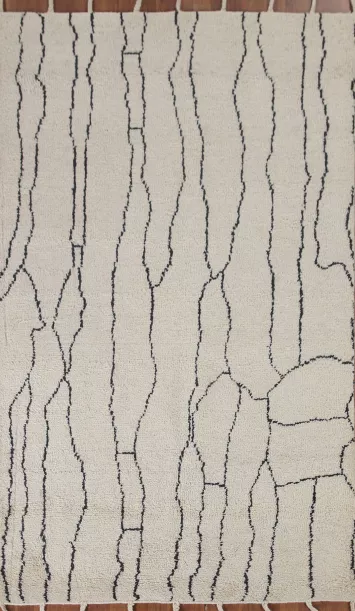 Modern Moroccan Indian Area Rug 5x8