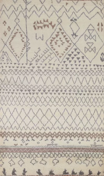 Trellis Wool Moroccan Modern Area Rug 5x8