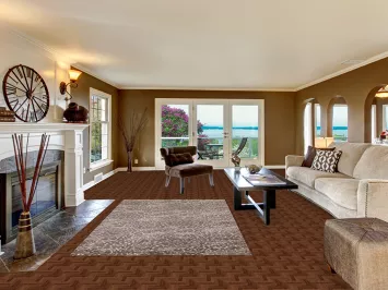 Brown Modern Moroccan Wool Area Rug 5x8