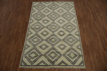 Geometric Moroccan Wool Area Rug 5x8