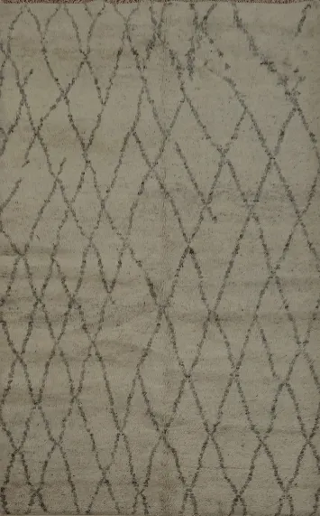 Trellis Wool Moroccan Oriental Area Rug 5x8