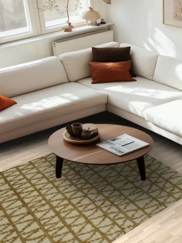 Sophisticated Stylish Triangle Motif Moroccan Area Rug 5x8