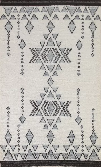 Geometric Moroccan Indian Area Rug 5x8