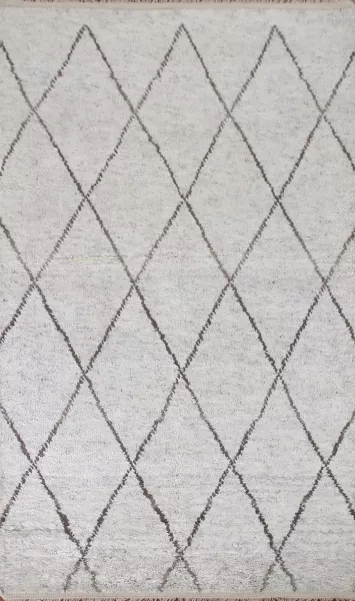 Plush Trellis Moroccan Indian Area Rug 5x8