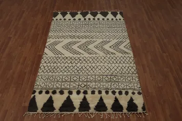 Plush Handmade Moroccan Indian Area Rug 5x8