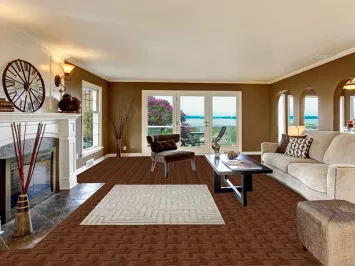 Earth Tone Plush Moroccan Modern Area Rug 5x7