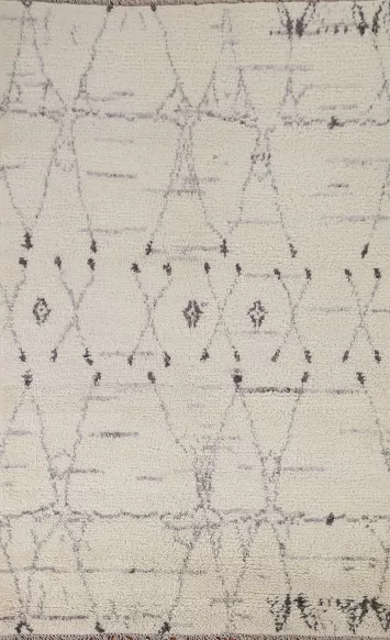 Earth Tone Plush Moroccan Indian Area Rug 5x8