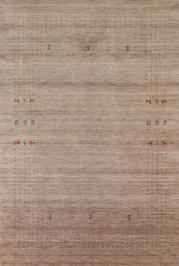 Brown Tribal Gabbeh Indian Area Rug 5x8