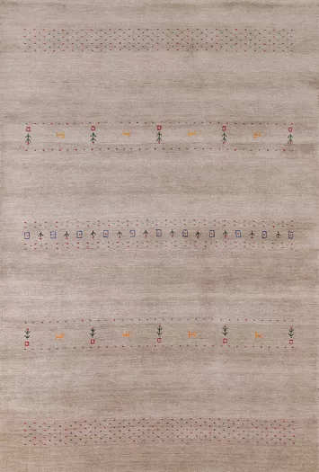 Handmade Gabbeh Indian Area Rug 5x8