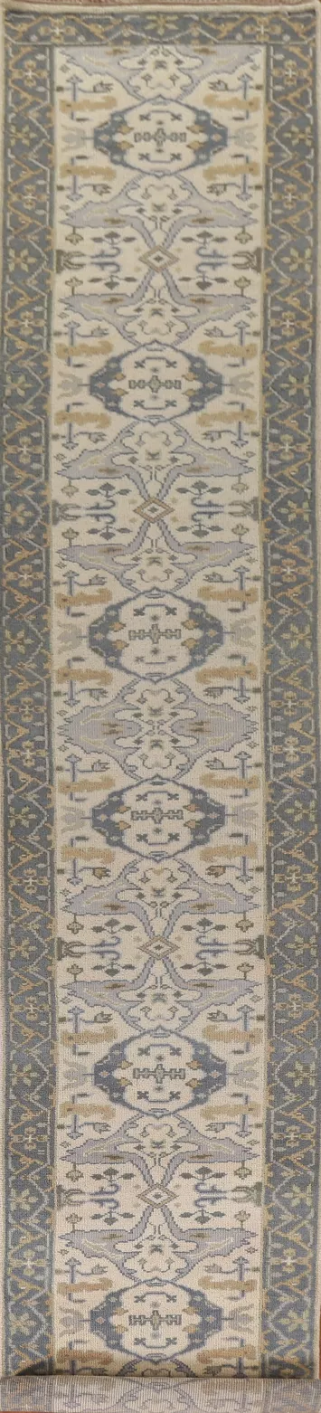 Ivory Oushak Oriental Runner Rug 3x20