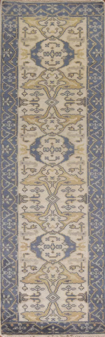 Handmade Oushak Oriental Runner Rug 3x10