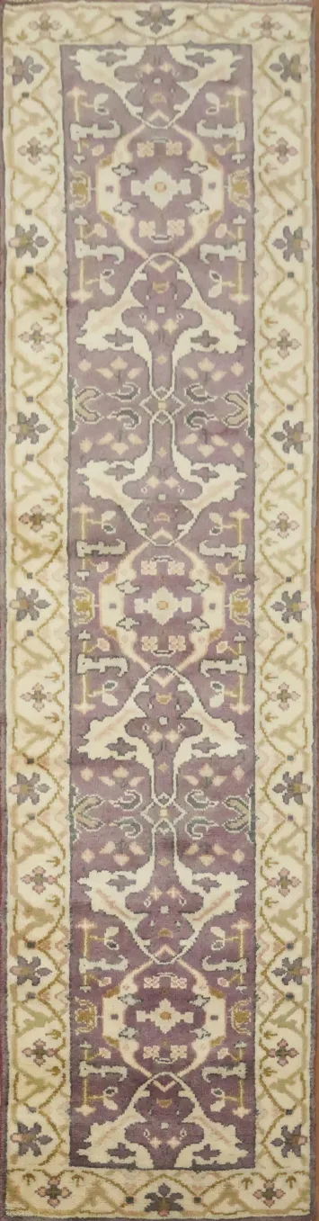 Purple Oushak Indian Runner Rug 3x10