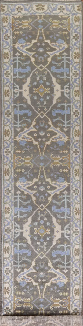 Handmade Oushak Oriental Runner Rug 3x16