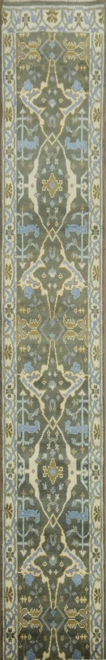 Handmade Oushak Oriental Runner Rug 3x16