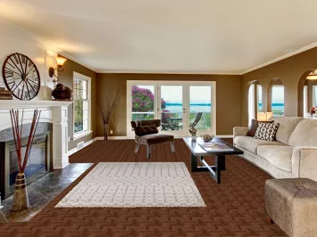 All-Over Moroccan Earth Tone Plush Area Rug 5x8