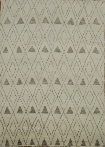 Earth Tone Plush Moroccan Indian Area Rug 6x9