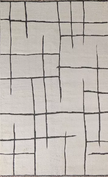 Modern Plush Wool Moroccan Indian Area Rug 6x9