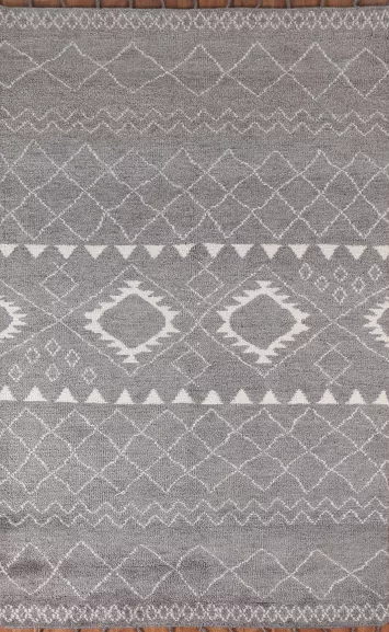 Geometric Wool Moroccan Indian Area Rug 5x8