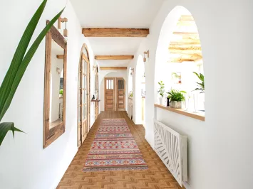 Geometric Kazak Oriental Runner Rug 2x16