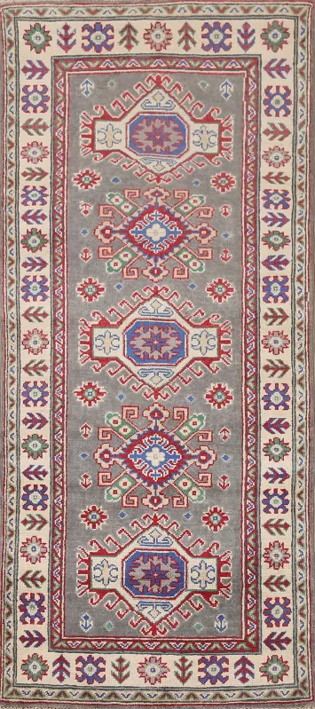 South Western Kazak Oriental Runner Rug 3x7