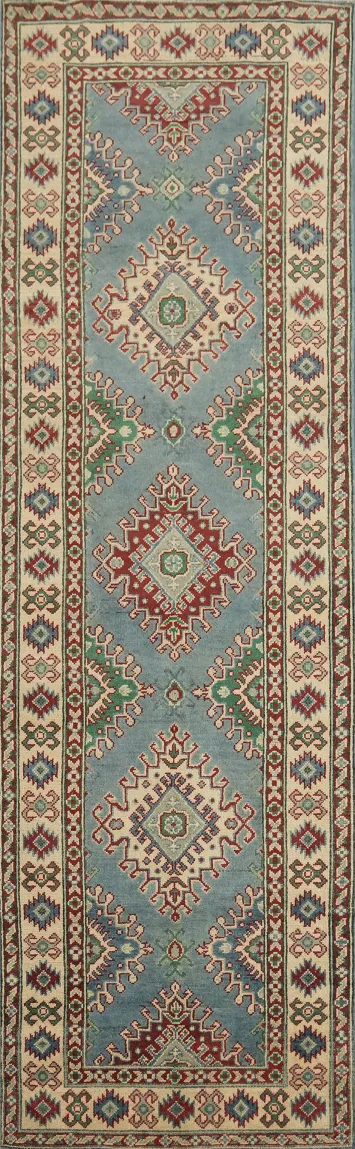Blue Kazak South Western Runner Rug 3x9
