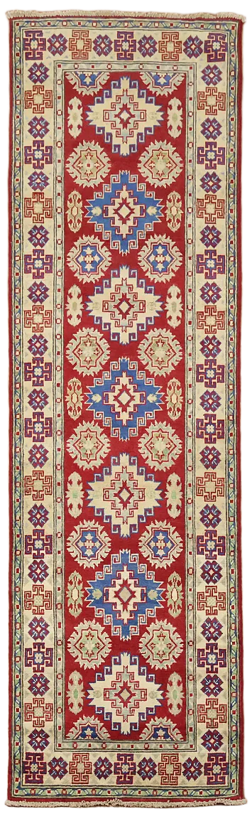Red Kazak South Western Runner Rug 3x9