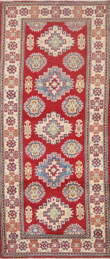 South Western Kazak Red Runner Rug 3x7