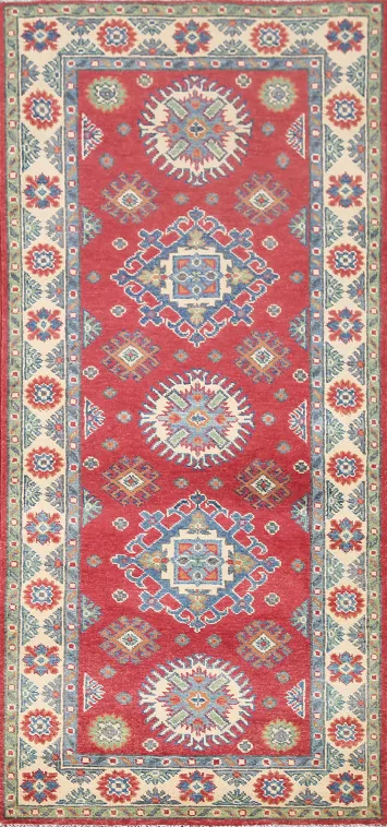 Geometric Kazak Oriental Area Rug 3x6