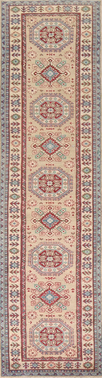 South Western Kazak Oriental Runner Rug 3x13