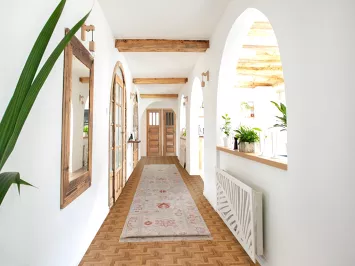 Earth Tone Oushak Vegetable Dye Runner Rug 2x18