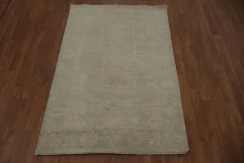 Muted Green Oushak Turkish Vegetable Dye Rug 3x5