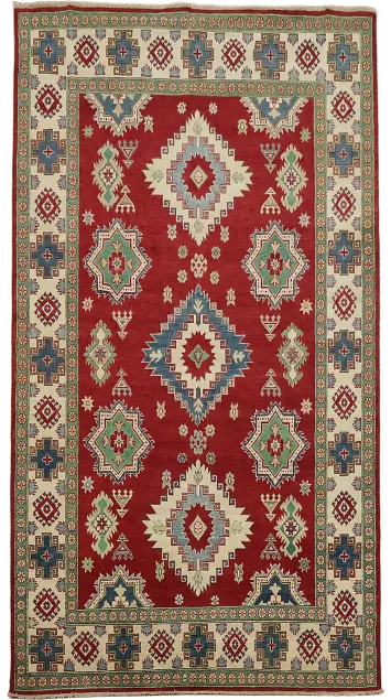 Red Wool Kazak South Western Area Rug 7x10