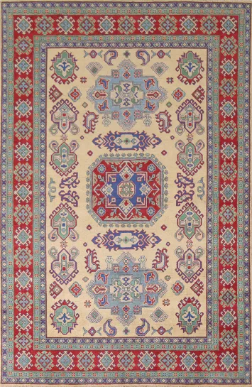 Geometric Kazak Oriental Area Rug 7x10
