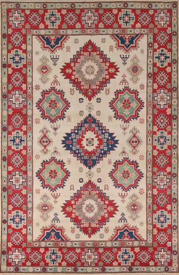 Handmade Kazak Wool Area Rug 7x10