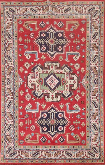 Geometric Kazak South Western Area Rug 6x10