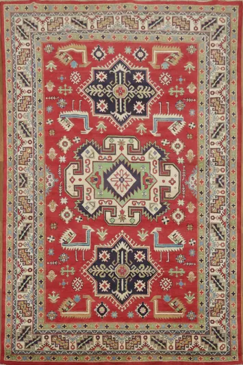 Geometric Kazak South Western Area Rug 6x10