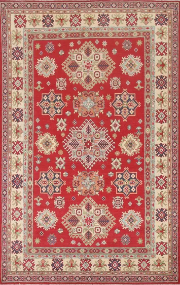 South Western Kazak Red Wool Area Rug 7x10