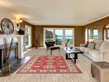 South Western Kazak Red Wool Area Rug 7x10