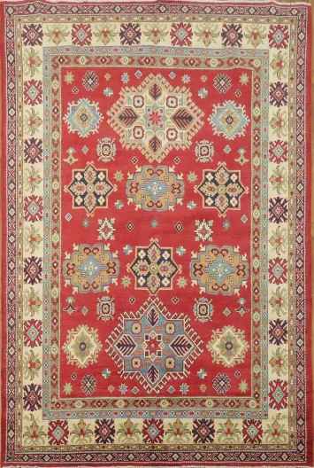 Red Wool Kazak South Western Area Rug 7x10