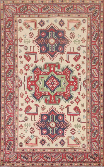 Ivory Kazak South Western Area Rug 6x10