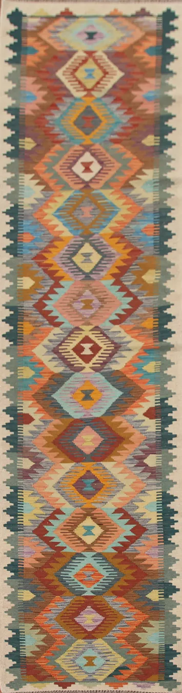 Multi-Color Kilim Oriental Runner Rug 3x12